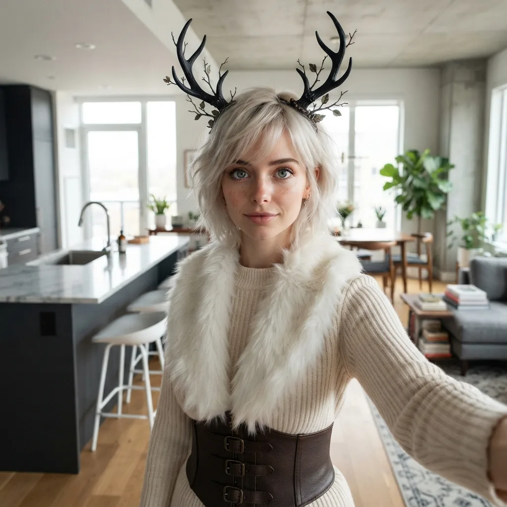 Nano Banana 2 Lite generated apartment selfie costume concept example