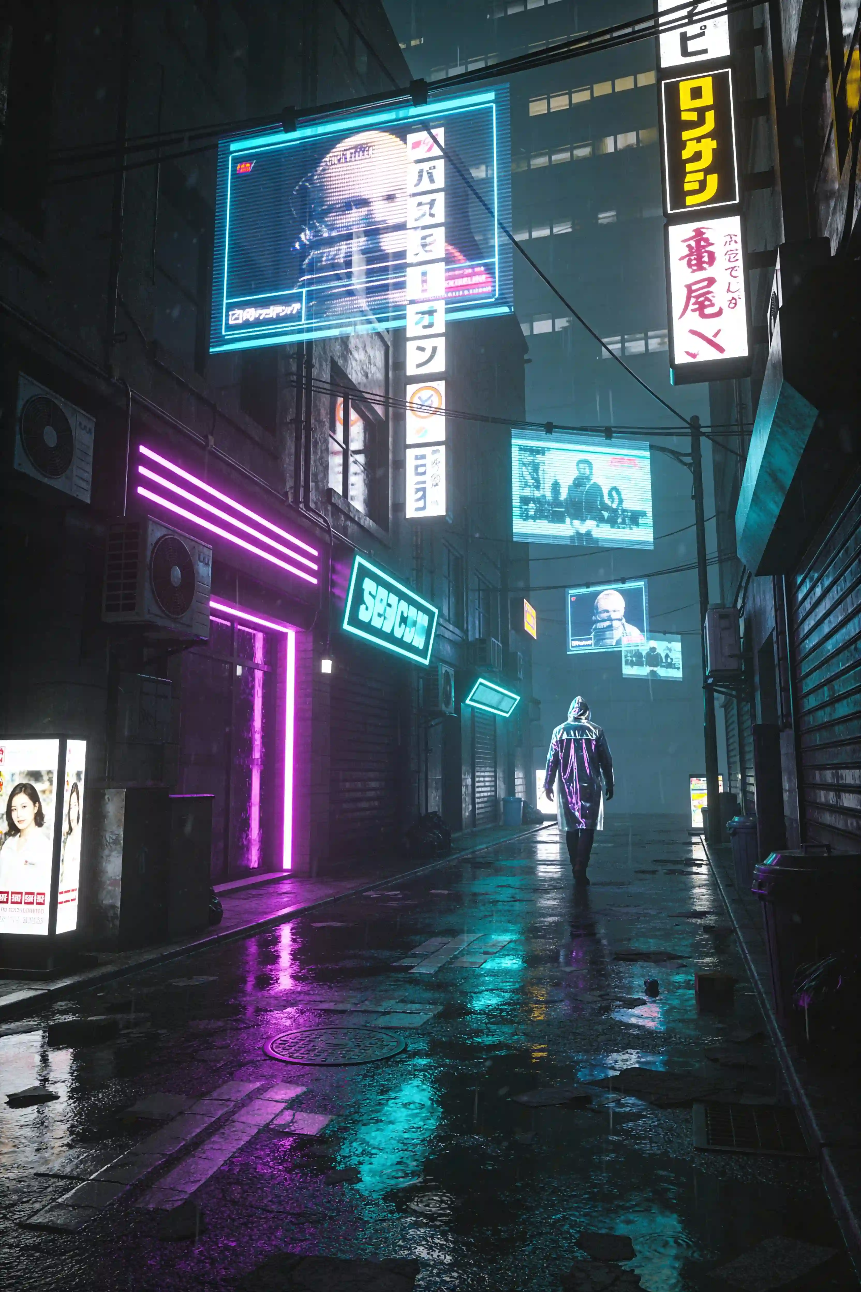 Cyberpunk Street Scene prompt example made with Grok Imagine